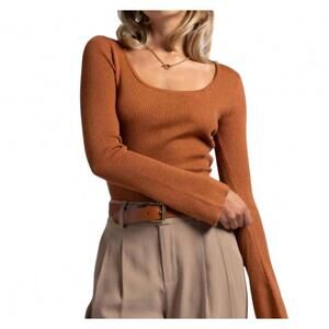 NEW WEEKEND LOS ANGELES amanda long sleeve top in copper